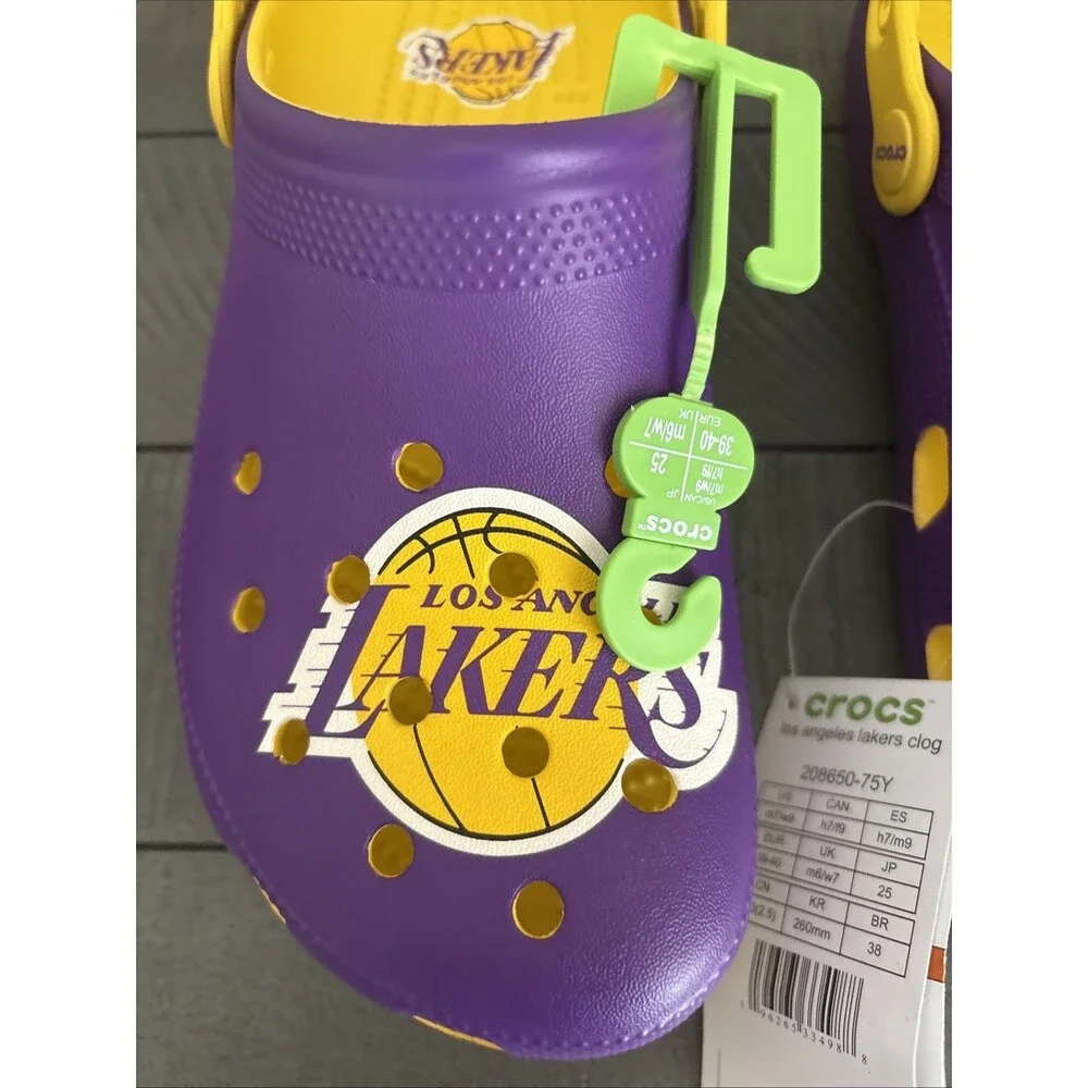 Crocs Los Angeles Lakers NBA Classic Clogs Purple Gold Men's 7 Women's 9 NEW